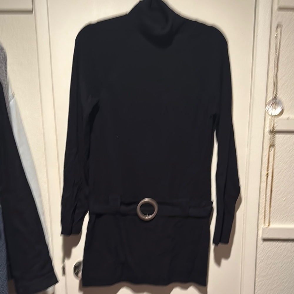 Black Long Sleeve Dress with Belt